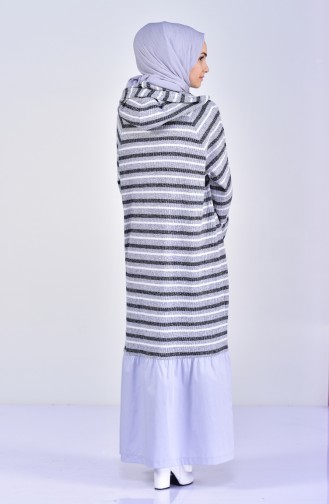 Robe Tricot a Capuche 1006-01 Gris 1006-01