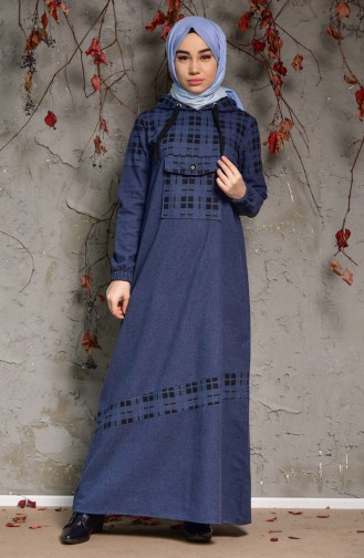 Kleid mit Kapuze 4046-03 Indigo 4046-03