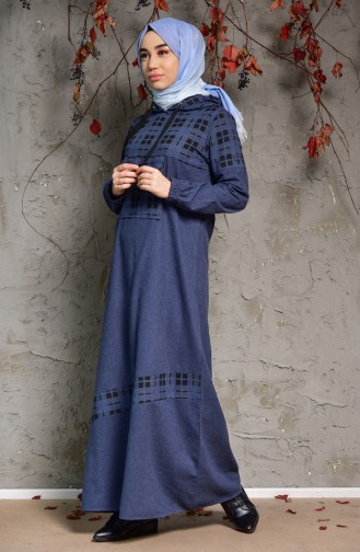 YNS Hooded Dress 4046-03 Indigo 4046-03