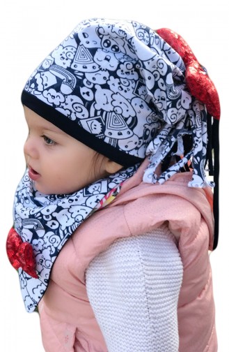 Echarpe et Bonnet Enfant BKSB004 Blanc 004