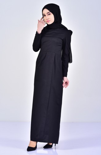 Schwarz Hijab Kleider 2985-05