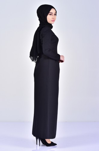 Schwarz Hijab Kleider 2985-05