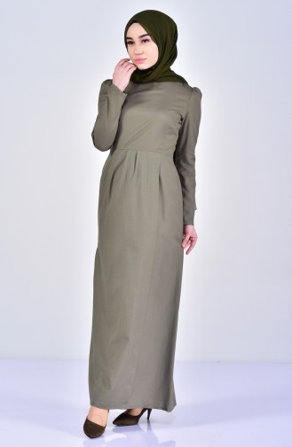 Khaki Hijab Dress 2985-07