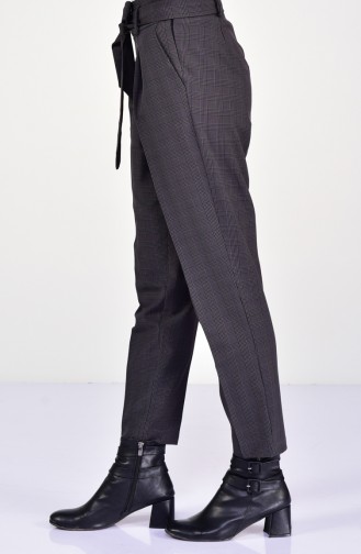 Plaid Patterned Pants 1310A-01 Anthracite 1310A-01