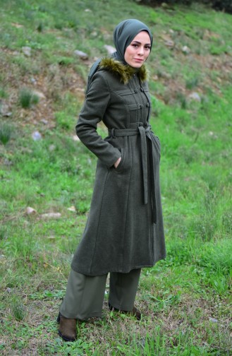Caban a Fourrure 71192-03 Khaki 71192-03