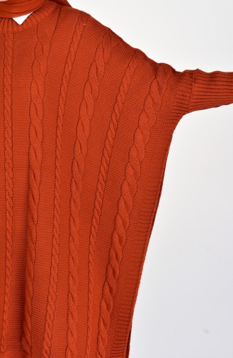 Knit Pattern Knitwear Poncho 8287-08 Red Tile 8287-08