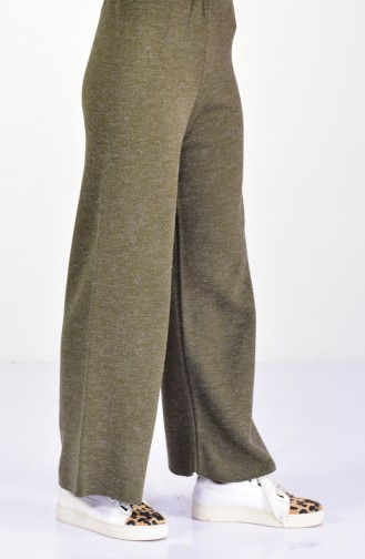 Knitwear Wide Leg Trousers 9020-01 Khaki 9020-01