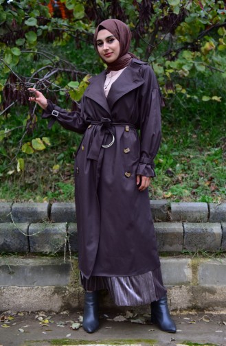 Trench Coat Manches Chauve Souris 90002-09 Brun 90002-09