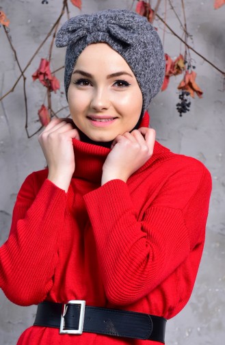 Bonnet Tricot Avec Noeud 9005-02 Noir 9005-02