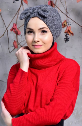 Bonnet Tricot Avec Noeud 9005-02 Noir 9005-02