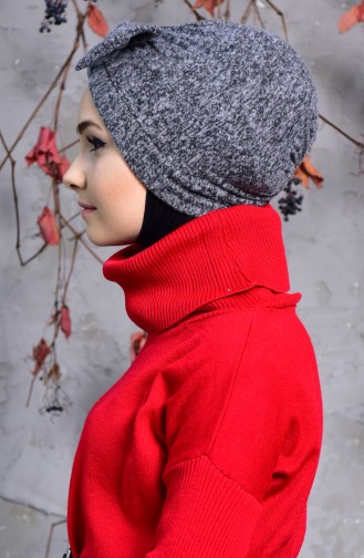 Bonnet Tricot Avec Noeud 9005-02 Noir 9005-02