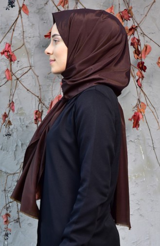 Plain Cotton Shawl 99226-01 Brown 99226-01