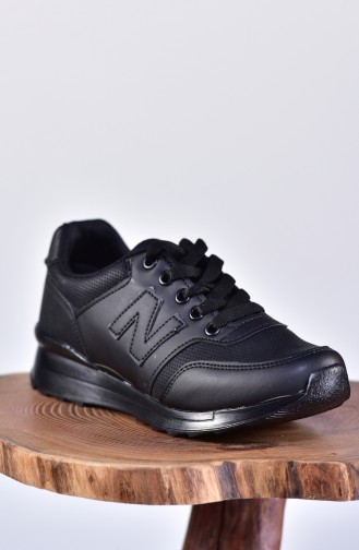 Allforce Women´s Sports Shoes 0777-01 Black Leather 0777-01