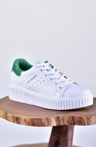Allforce Sneakers Women´s Shoes 0779-01 White Green 0779-01