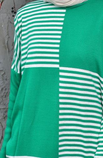 Striped Long Sweater 4709-01 Green 4709-01