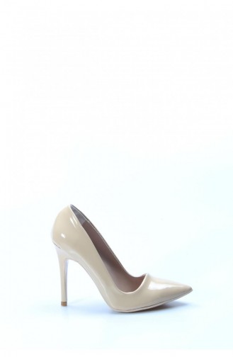 Fast Patent Leather Heeled Shoes 629Zs038496 Beige 629ZS038-496-16780630