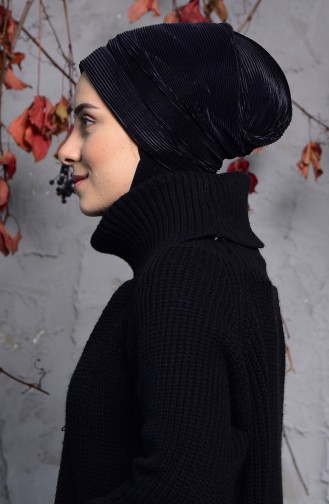 Bonnet Plissé 1024-01 Noir 1024-01
