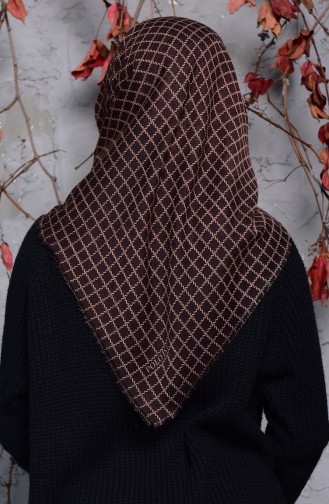 Echarpe Cotton a Motifs 2123-19 Brun Foncé 2123-19