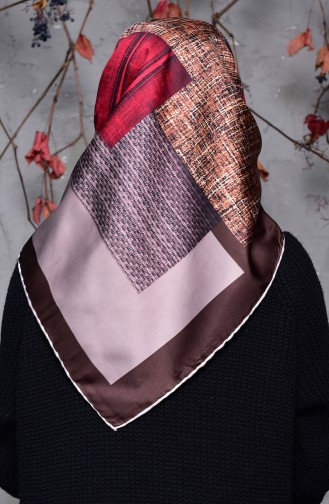 Patterned Twill Scarf 2129-12 Brown 2129-12