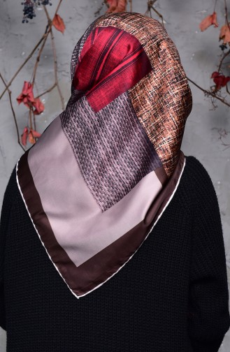 Patterned Twill Scarf 2129-12 Brown 2129-12