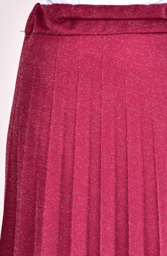 Glitter Pleated Skirt 2118-01 Bordeaux 2118-01
