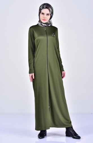 Abaya Bordée 99171-01 Vert 99171-01