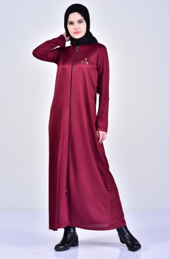 Embroidered Abaya 99171-02 Claret Red 99171-02