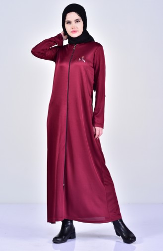 Besticktes Abaya 99171-02 Weinrot 99171-02