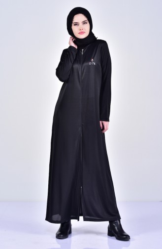 Abaya Bordée 99171-03 Noir 99171-03