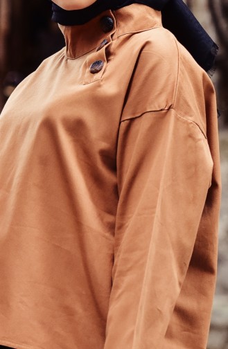 Tunique Asymétrique a Boutons 30140-01 Camel 30140-01