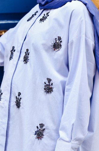 Beading Embroidered Shirt 30193-01 Blue 30193-01