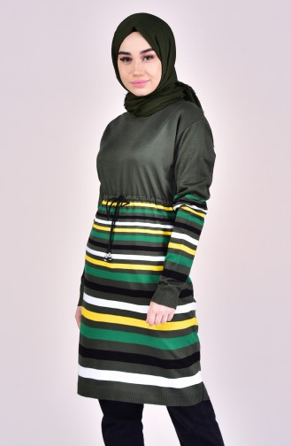 VMODA Striped Knitwear Sweater 5009-04 Khaki 5009-04