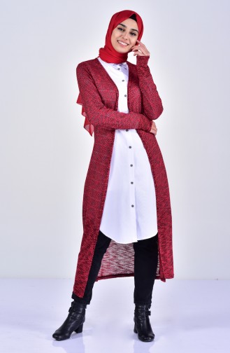 Long Cardigan 7527A-01 Red 7527A-01