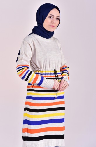 VMODA Striped Knitwear Sweater 5009-01 Cream 5009-01
