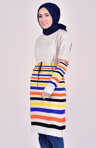 VMODA Striped Knitwear Sweater 5009-01 Cream 5009-01