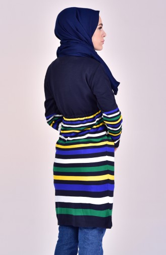 VMODA Striped Knitwear Sweater 5009-02 Navy Blue 5009-02