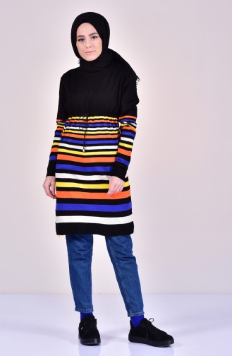 VMODA Striped Knitwear Sweater 5009-03 Black 5009-03
