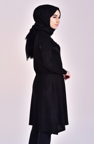 Long Pull Tricot Perlés 5039-03 Noir 5039-03