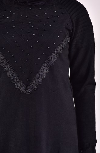 Long Pull Tricot Perlés 5039-03 Noir 5039-03