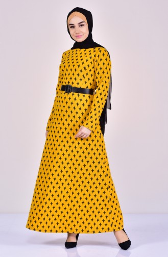 Dilber Belted Dress 7117-03 Mustard 7117-03