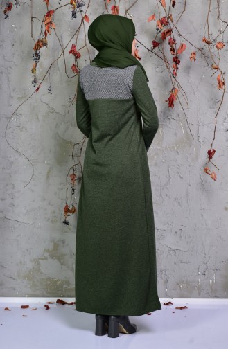 Kleid mit Falten 1570-04 Khaki 1570-04