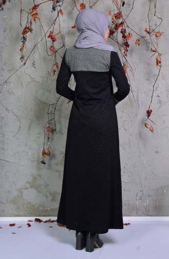 Kleid mit Falten 1570-06 Schwarz 1570-06