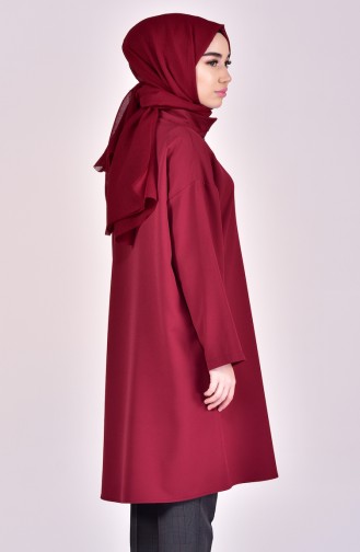 Buttoned Tunic 3006-03 Claret Red 3006-03