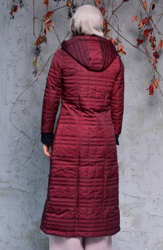 SUKRAN Hooded Quilted Coat 35780A-01 Claret Red 35780A-01