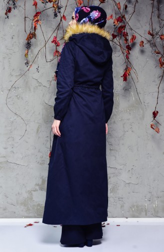 Pearl Long Coat 4021-05 Navy Blue 4021-05