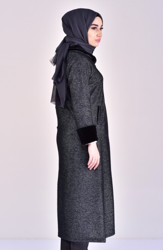 Winterliche Cape mit Pelz 99172-05 Schwarz 99172-05