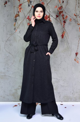 Buttoned Long Cape 1990-01 Black 1990-01