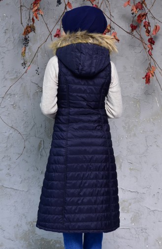 Gilet Matelassé a Capuche 0248-04 Bleu Marine 0248-04