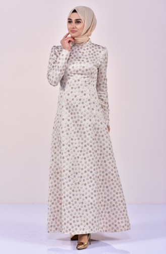 Jacquard Dress 7210-04 Beige 7210-04