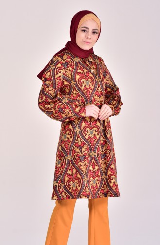 Dilber Patterned Tunic 7115-02 Plum 7115-02